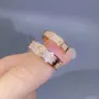 Bague de couple en or rose blanc et diamant rond en argent 925
