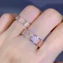 Bague de couple en or rose blanc et diamant rond en argent 925