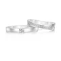 Alliances en argent sterling 925 blanc avec diamant taille ronde