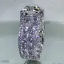 Bague de fiançailles art déco en argent sterling avec diamant blanc et taille ronde