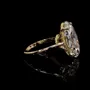 Bague de fiançailles en or jaune blanc et diamant ovale en argent sterling
