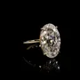 Bague de fiançailles en or jaune blanc et diamant ovale en argent sterling