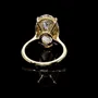 Bague de fiançailles en or jaune blanc et diamant ovale en argent sterling