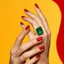 Bague de fiançailles en or jaune 3 pierres vert émeraude en argent 925