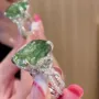 Bague de fiançailles art déco en argent 925 avec péridot vert taillé en coussin