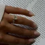 Bague de fiançailles en argent sterling et or jaune 925 avec halo caché en diamant blanc de taille ovale