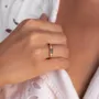 Bague de fiançailles minimaliste radiant cut peridot green agate 925 sterling silver yellow gold