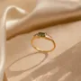 Bague de fiançailles minimaliste radiant cut peridot green agate 925 sterling silver yellow gold