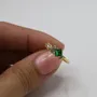 Bague de fiançailles minimaliste empilable en argent sterling 925 et or jaune, taille princesse, vert émeraude