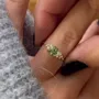 Bague de fiançailles classique en argent sterling et or jaune 925 avec péridot de taille ronde et de couleur verte
