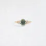 Bague de fiançailles classique en argent sterling et or jaune 925 avec péridot de taille ronde et de couleur verte