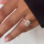 Bague de fiançailles en or sterling et argent blanc avec diamant radiant