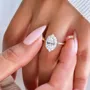 Bague de fiançailles en argent sterling or ornée d'un diamant ovale