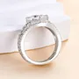 Bague de fiançailles en argent sterling sertie d'un diamant de taille princesse