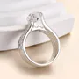 Bague de fiançailles art déco en argent sterling blanc avec diamant poire