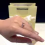 Bague de fiançailles classique en argent sterling blanc avec diamant de taille asscher