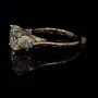 Bague de fiançailles 3 pierres en argent jaune blanc et diamant ovale