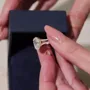 Bague de fiançailles à halo en argent sterling et or jaune avec diamant de taille ovale