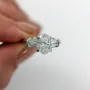 Bague de fiançailles 3 pierres en argent sterling avec diamant ovale blanc