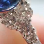 Bague de fiançailles en argent sterling avec saphir bleu taille poire