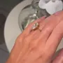 Bague de fiançailles en argent sterling et or jaune avec diamant taillé en marquise
