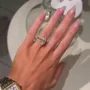 Bague de fiançailles en argent sterling et or jaune avec diamant taillé en marquise