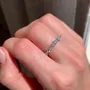 Bague de fiançailles en argent sterling blanc avec diamant taillé en forme de marquise