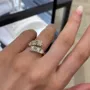 Bague de fiançailles en argent jaune blanc avec diamant rond