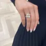 Bague de fiançailles en argent jaune blanc avec diamant rond