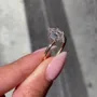 Bague de fiançailles solitaire en argent sterling et or jaune, diamant blanc de taille hexagonale