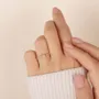 Bague de fiançailles en argent sterling blanc avec diamant en forme de coeur
