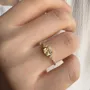Bague de fiançailles en argent sterling or jaune citrine taille coussin