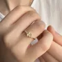 Bague de fiançailles en argent sterling or jaune citrine taille coussin
