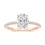 Bague de fiançailles classique en argent sterling blanc avec diamant ovale