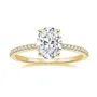Bague de fiançailles classique en argent sterling blanc avec diamant ovale