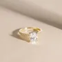 Bague de fiançailles classique en argent sterling blanc avec diamant ovale