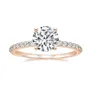 Bague de fiançailles classique en argent sterling blanc avec diamant rond