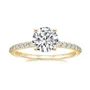Bague de fiançailles classique en argent sterling blanc avec diamant rond