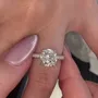 Bague de fiançailles classique en argent sterling 925 avec diamant rond