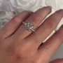 Bague de fiançailles classique en argent sterling 925 avec diamant rond