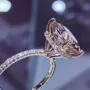 Bague de fiançailles à halo caché en argent rose 925 et champagne taille coussin