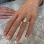 Bague de fiançailles en argent sterling blanc et or jaune avec diamant taille marquise