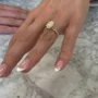 Bague de fiançailles en argent sterling blanc et or jaune avec diamant taille marquise