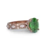 Bague de fiançailles en argent 925 en or rose vert émeraude à taille ovale