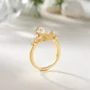 Bague de fiançailles en argent jaune et or blanc avec diamant de taille marquise