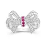 Bague pour femme en argent sterling rose à taille ronde avec nœud papillon