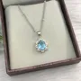 Parure classique en argent 925 aigue-marine bleu à taille ovale