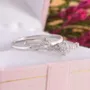 Bague en argent 925 classique en diamant blanc de taille ronde