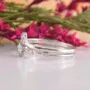 Bague en argent 925 classique en diamant blanc de taille ronde