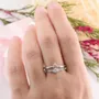 Bague en argent 925 classique en diamant blanc de taille ronde
